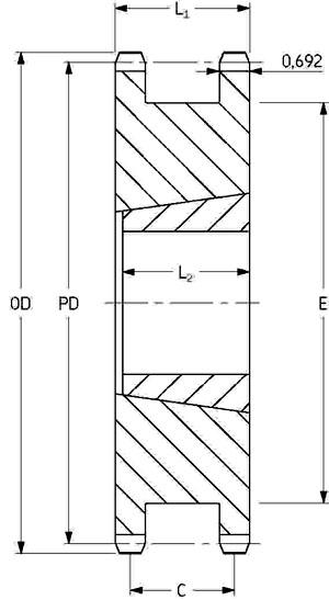 Звездочка PHS 100-1DSTB16